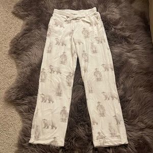 aerie polar bear super soft warm fleece pajama/lounge pants, xs